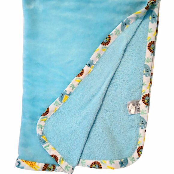 2021 Le Bebe Favorite Safari Lion Elephant Giraffe Security Blanket 30" X 37" - Picture 3 of 5